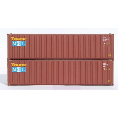 Jacksonville Terminal 405086 40 ft. N Scale Mol High Cube Corrugated Side Containers, Brown, 2PK JTC405086